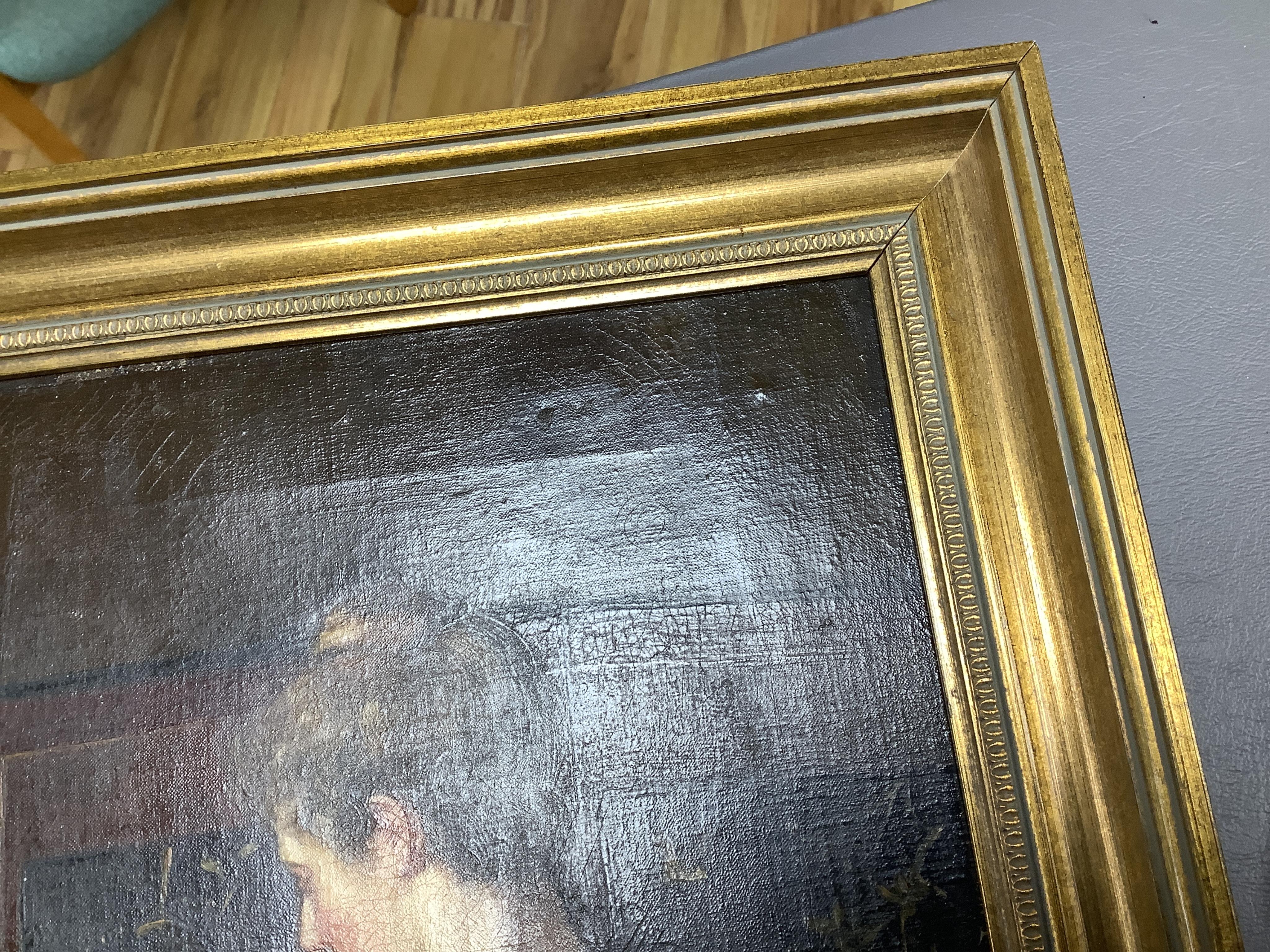 Pre-Raphaelite school, Three quarter length portrait of a lady reading, monogrammed lower right, FHL?, oil on canvas, 41 x 21cm